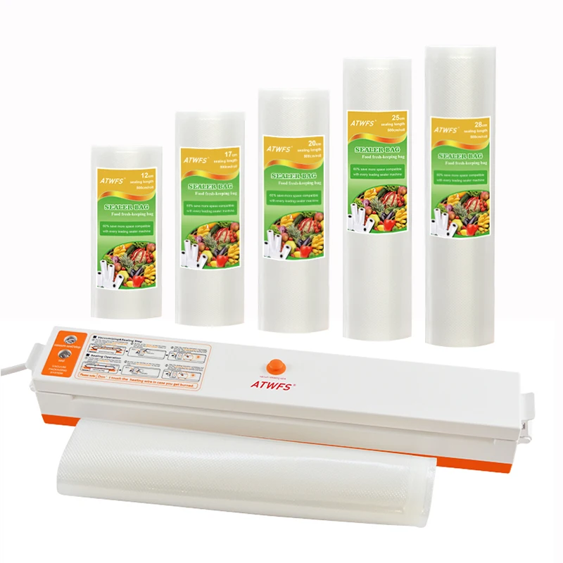 ATWFS Vacuum Sealer Home Food Sealer Packing Machine Food Sealing With Vacuum Bag Packaging 5 Rolls
ATWFS Vacuum Sealer Home Food Sealer Packing Machine Food Sealing With Vacuum Bag Packaging 5 Rolls