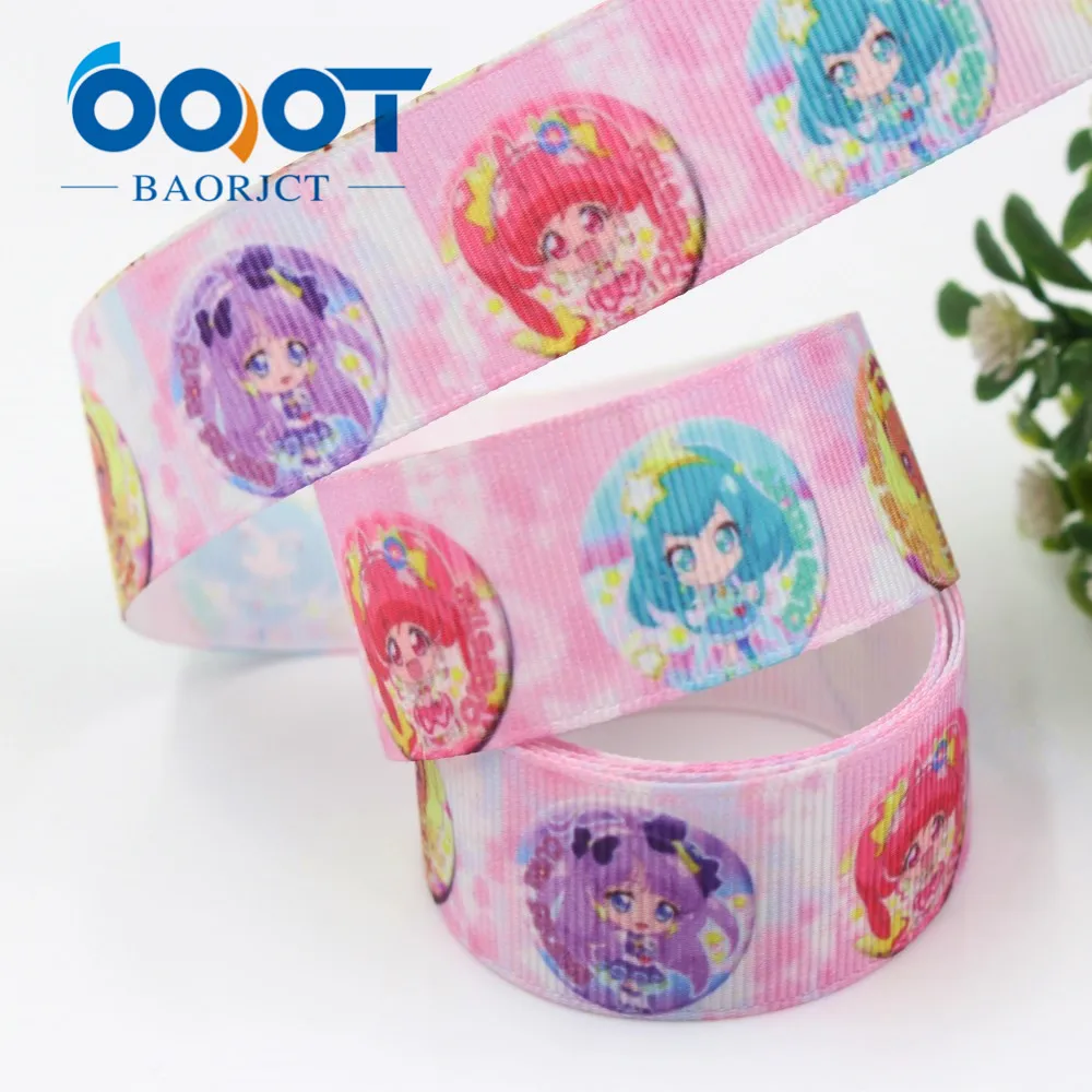 OOOT BAORJCT I 19430 1148 25 мм 10 ярдов мультфильм термопечать ленты grosgrain Бант колпачок DIY