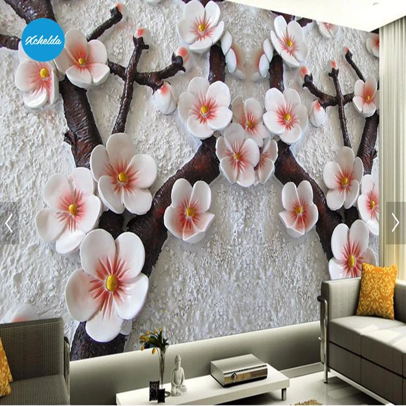 XCHELDA пользовательские 3D обои Дизайн Китайская слива фотообои Кухня Спальня