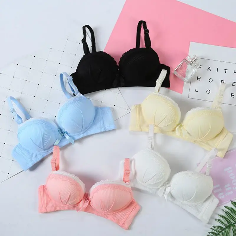 OIONINOS Small Fresh Bra Set Lace Side Without Rims Girl Gathered Bra Solid Color Underwear
OIONINOS Small Fresh Bra Set Lace Side Without Rims Girl Gathered Bra Solid Color Underwear
