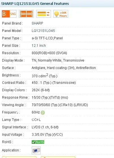 LQ121S1LG45 800*600 12.1 INCH Industrial LCD,A+ Grade in stock, tested before shipment
LQ121S1LG45 800*600 12.1 INCH Industrial LCD,A+ Grade in stock, tested before shipment