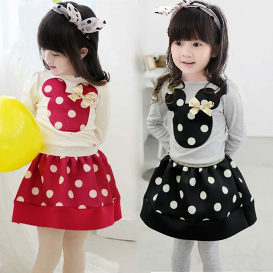 2016 New arrival spring Autumn girls T-shirt + skirt 2pcs clothing mouse dot Princess dress children's suit
2016 New arrival spring Autumn girls T-shirt + skirt 2pcs clothing mouse dot Princess dress children's suit