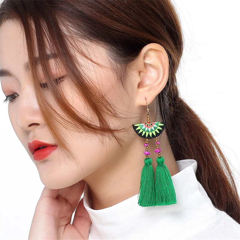KEJIALAI Statement Earrings Bohemia Ethnic Drop Earrings for Women Brand Design Emboridery Double Tassel Earrings QD-E0434
KEJIALAI Statement Earrings Bohemia Ethnic Drop Earrings for Women Brand Design Emboridery Double Tassel Earrings QD-E0434