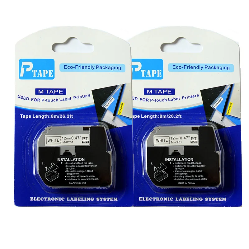 2PK Free shipping MK-231 M231 Compatible p-touch M Tape M-K231 12mm*8m Black on White Adhesive MK231 tape
2PK Free shipping MK-231 M231 Compatible p-touch M Tape M-K231 12mm*8m Black on White Adhesive MK231 tape