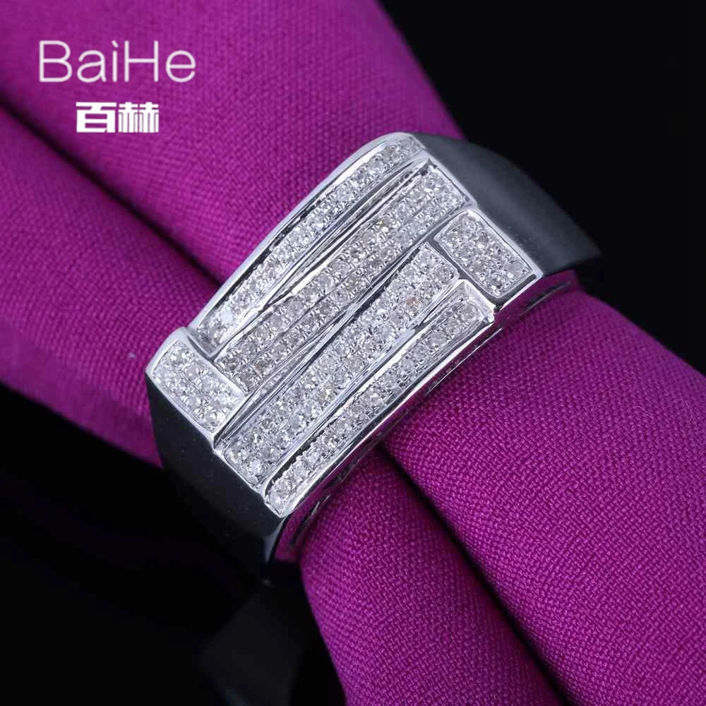 BAIHE Genuine Sterling Silver 925 0.45ct H/SI Round Cut Real Natural Diamonds a Trendy Fine Jewelry Diamond Ring Man
BAIHE Genuine Sterling Silver 925 0.45ct H/SI Round Cut Real Natural Diamonds a Trendy Fine Jewelry Diamond Ring Man