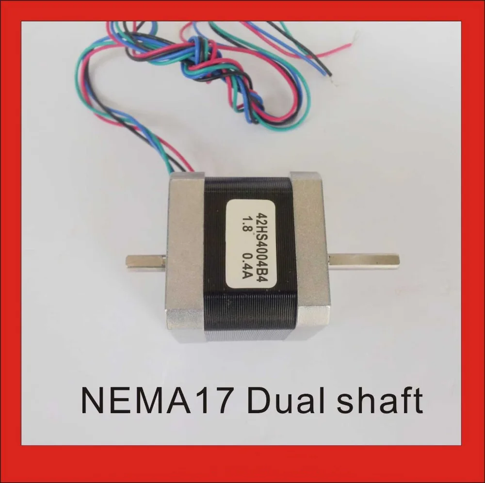 Top grade NEMA 17 Stepper Motor Dual Shaft for CNC 3d Printer 0.4A 56 oz-in Body Length 40mm CE Rohs Stepping Motor
Top grade NEMA 17 Stepper Motor Dual Shaft for CNC 3d Printer 0.4A 56 oz-in Body Length 40mm CE Rohs Stepping Motor