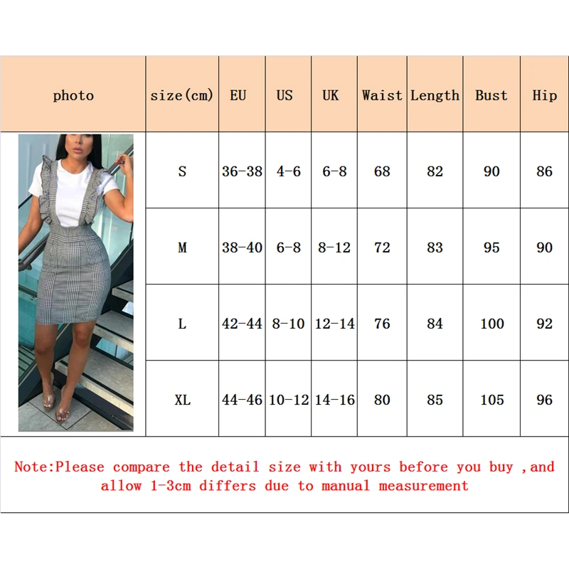 New Womens High Waist Bodycon Skirt Plaid Suspender Skirt Ladies Ruffles Mini Skirt Fashion Casual Skirt Office Work Wear Summer
New Womens High Waist Bodycon Skirt Plaid Suspender Skirt Ladies Ruffles Mini Skirt Fashion Casual Skirt Office Work Wear Summer