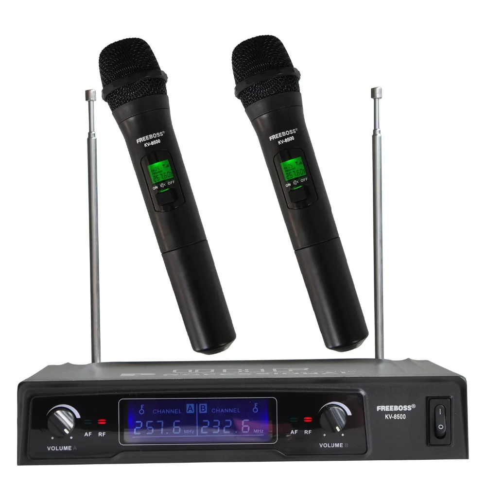 Freeboss KV-8500 VHF Handheld Wireless Microphone Dual Channel Handhold Karaoke Microphone Family Party Wireless Mic
Freeboss KV-8500 VHF Handheld Wireless Microphone Dual Channel Handhold Karaoke Microphone Family Party Wireless Mic