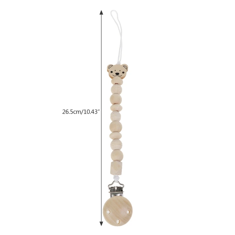 BabyPacifier Chain Wooden Dummy Chain Wood Pacifier Clip Bear Head Bead Dummy Clip Infant Teether Toy
BabyPacifier Chain Wooden Dummy Chain Wood Pacifier Clip Bear Head Bead Dummy Clip Infant Teether Toy