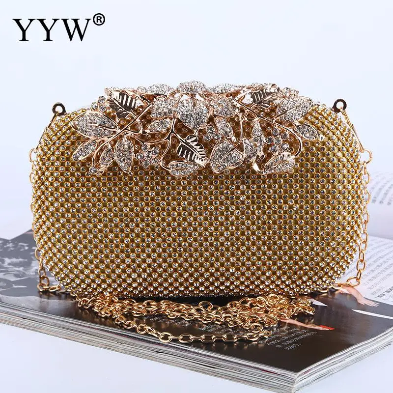 Chic Leaf Diamonds Elegant Women Rhinestones Evening Bags Silver Shining Crystal Chain Shoulder Clutch Handmade Evening Bag Gold
Chic Leaf Diamonds Elegant Women Rhinestones Evening Bags Silver Shining Crystal Chain Shoulder Clutch Handmade Evening Bag Gold