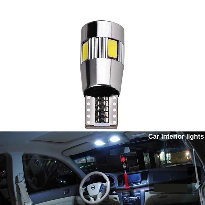 2x T10 W5W Автомобильный светодиодный фонарь с поворотным сигналом Canbus Авто