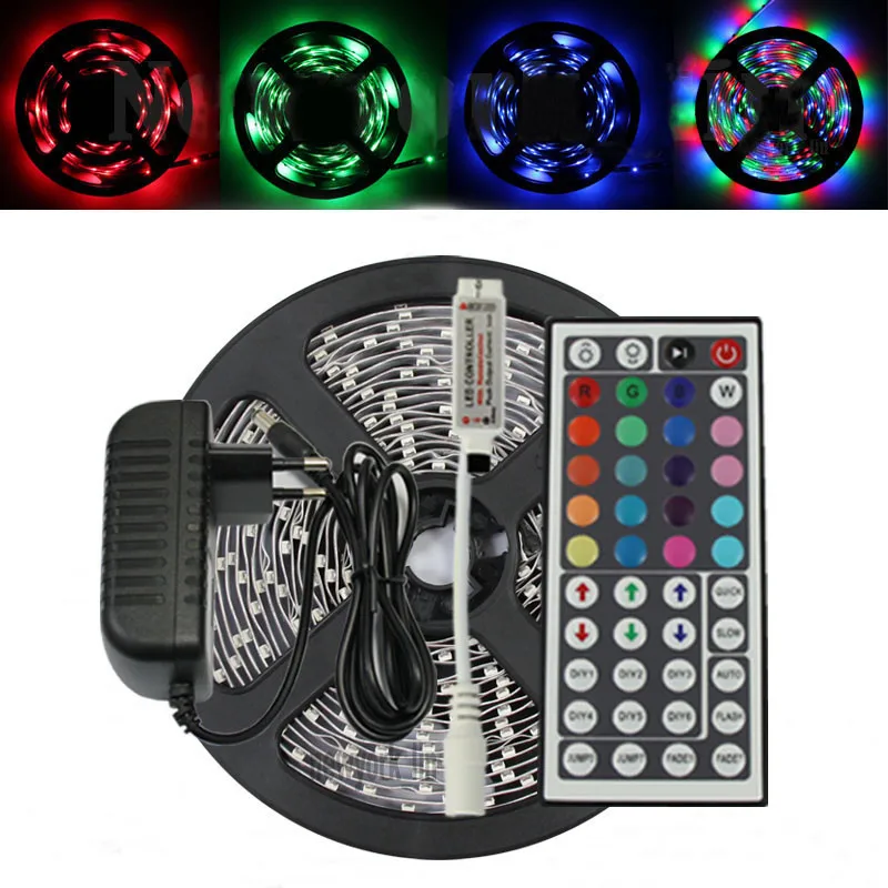 2016 лучшая цена 5 м 3528 RGB 300 светодиодная SMD гибкая светильник вая лента + мини 44