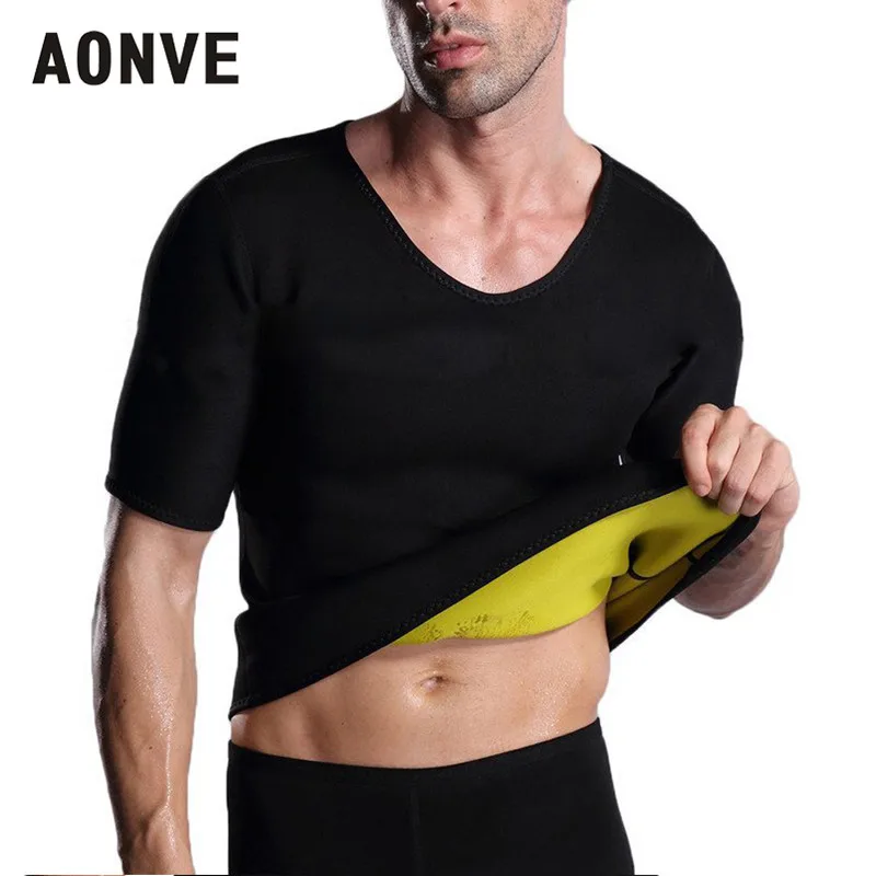 Aonve Men Sweat Shapewear Tops Body Slimming Sauna Shirt Homme Tummy Abdomen Neoprene Plus Size Male Shapers | Мужская одежда