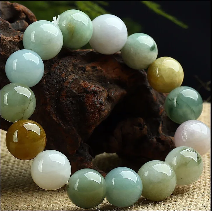 100% натуральный бирманский красочный/Гладкий Jadeite 12 мм струнный браслет из бисера
100% натуральный бирманский красочный/Гладкий Jadeite 12 мм струнный браслет из бисера