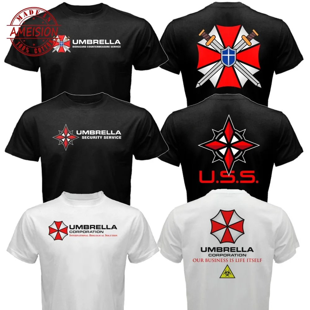 Новый Обитель зла Umbrella corp. Pharmaceuticals Company T Virus футболка мужские футболки Модная