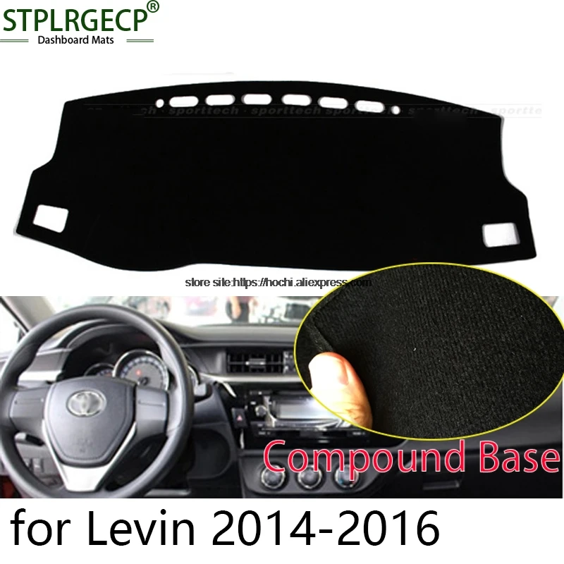 STPLRGECP двухслойный черный тире коврик для toyota levin 2014 2016 Dashmat ковер приборной панели
