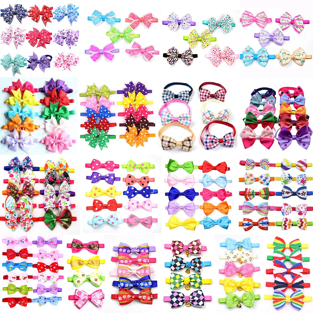 

120pcs Mixed Styles Pet Puppy Dog Cat Bow Ties/Bowties Adjustable Dog Grooming Bows Accessories Dog Ties Pet Products