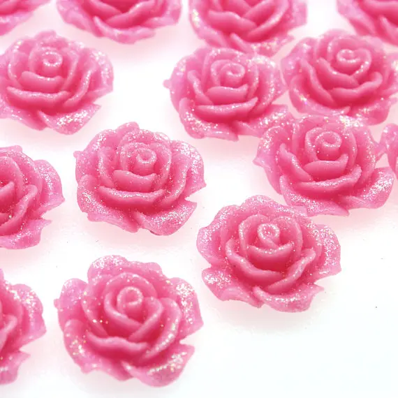 100 pcs Hot Pink Rose Cabochon 20 mm Flower Embellishment, Flat back Jewelry Accessories with shiny powder
100 pcs Hot Pink Rose Cabochon 20 mm Flower Embellishment, Flat back Jewelry Accessories with shiny powder