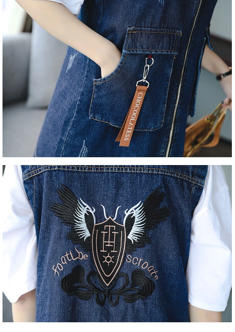 Fashion 2021 Spring Autumn Girls Casual Loose Large Size Cowboy Vest Jackets Embroidery Hooded Long Coats Women Jackets A344
Fashion 2021 Spring Autumn Girls Casual Loose Large Size Cowboy Vest Jackets Embroidery Hooded Long Coats Women Jackets A344