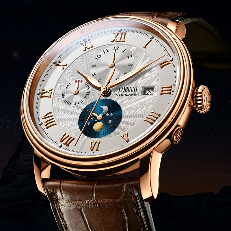 LOBINNI Moon Phase Мужские часы люксовый бренд 50 м водонепроницаемые наручные часы автоматические механические часы мужские сапфировые часы relogio ...
LOBINNI Moon Phase Мужские часы люксовый бренд 50 м водонепроницаемые наручные часы автоматические механические часы мужские сапфировые часы relogio ...
