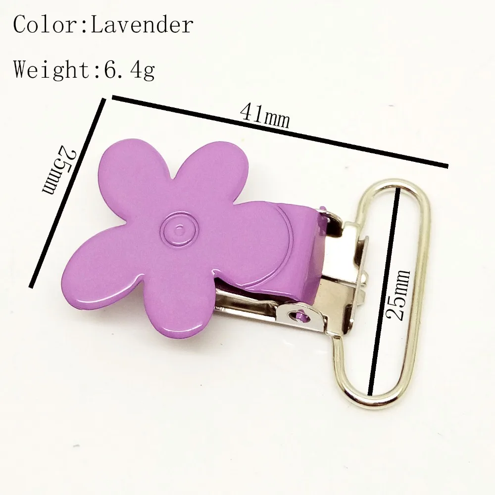 50pcs per lot new metal suspender clips 25mm enamel pacifier clips with lavender wholesale and retails
50pcs per lot new metal suspender clips 25mm enamel pacifier clips with lavender wholesale and retails