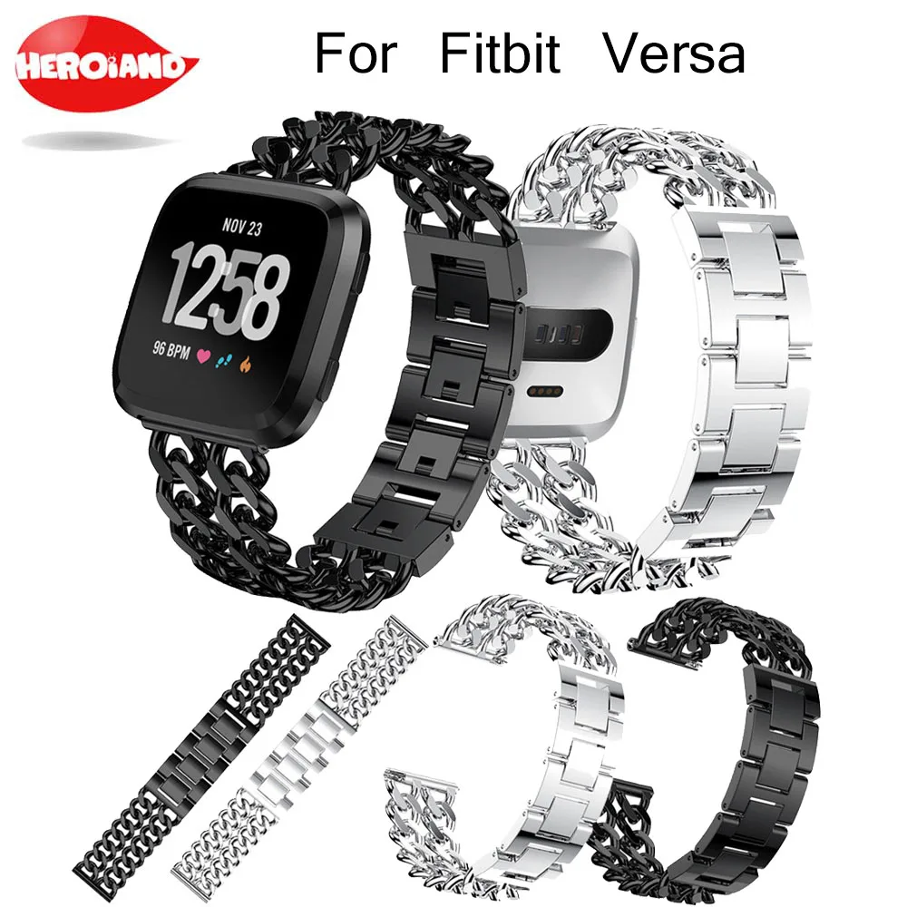 Двухрядные ковбойские часы с цепочкой, ремешок из сплава для Fitbit Versa, сменные Смарт-часы, спортивные товары, аксессуары, элегантные
Двухрядные ковбойские часы с цепочкой, ремешок из сплава для Fitbit Versa, сменные Смарт-часы, спортивные товары, аксессуары, элегантные