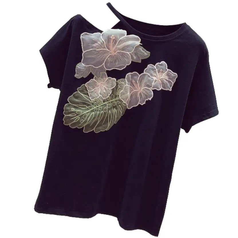 2020 summer new fashion handmade embroidery flower t-shirt women o-neck short-sleeved strapless casual top tees
2020 summer new fashion handmade embroidery flower t-shirt women o-neck short-sleeved strapless casual top tees
