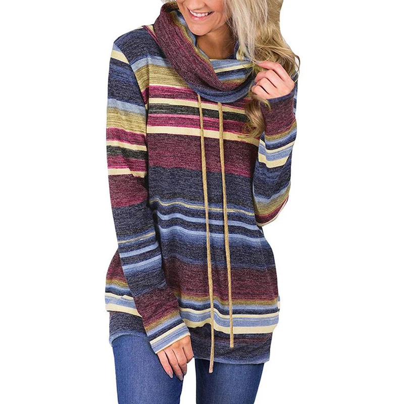2018 Brand New Fashion Ladies Women Casual Knitted High Neck Long Sleeve Striped Knitwear Jumper Sweater Tops
2018 Brand New Fashion Ladies Women Casual Knitted High Neck Long Sleeve Striped Knitwear Jumper Sweater Tops