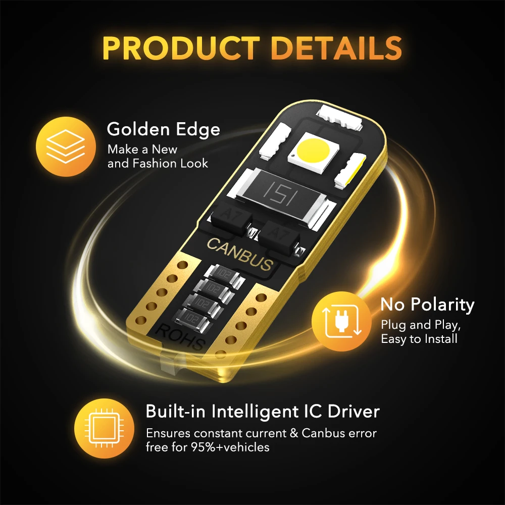 4pcs LED T10 W5W CANBUS 168 2825 194 2821 LED Clearance Parking Light Bulb Interior Dome Reading Light Door Courtesy Trunk Lamp
4pcs LED T10 W5W CANBUS 168 2825 194 2821 LED Clearance Parking Light Bulb Interior Dome Reading Light Door Courtesy Trunk Lamp