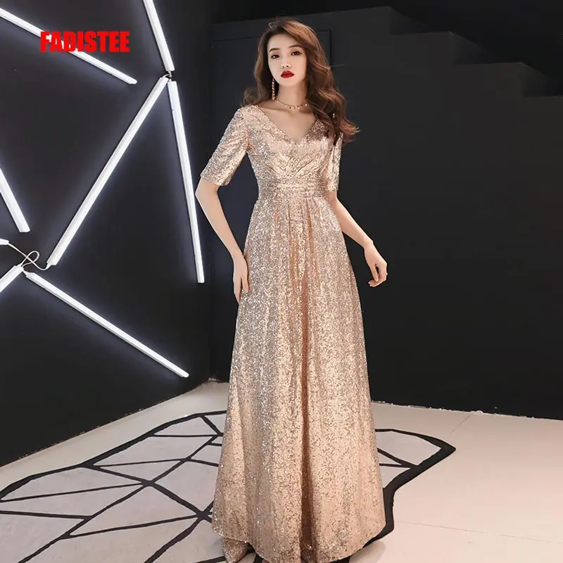 FADISTEE New Vestido De Festa Sweet gold Lace sequins V-neck Long Evening Dress Bride Party Sexy belt A-line Prom Dresses
FADISTEE New Vestido De Festa Sweet gold Lace sequins V-neck Long Evening Dress Bride Party Sexy belt A-line Prom Dresses