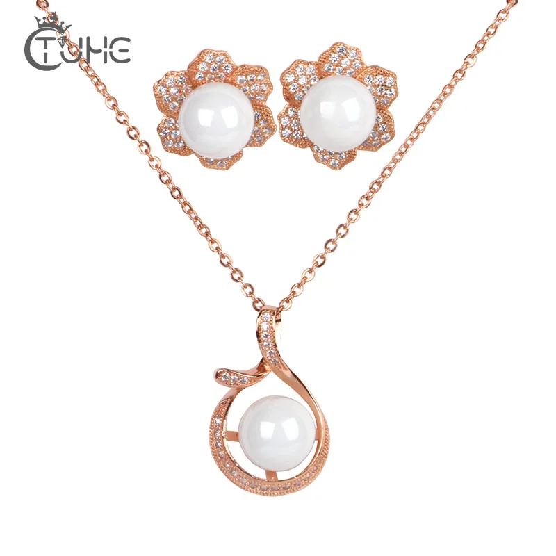 New Fashion Flower Earrings Water Drop Necklace 585 Rose Gold Cubic Zirconia Ceramic Wedding Jewelry Sets Jewelry Wedding Gift
New Fashion Flower Earrings Water Drop Necklace 585 Rose Gold Cubic Zirconia Ceramic Wedding Jewelry Sets Jewelry Wedding Gift