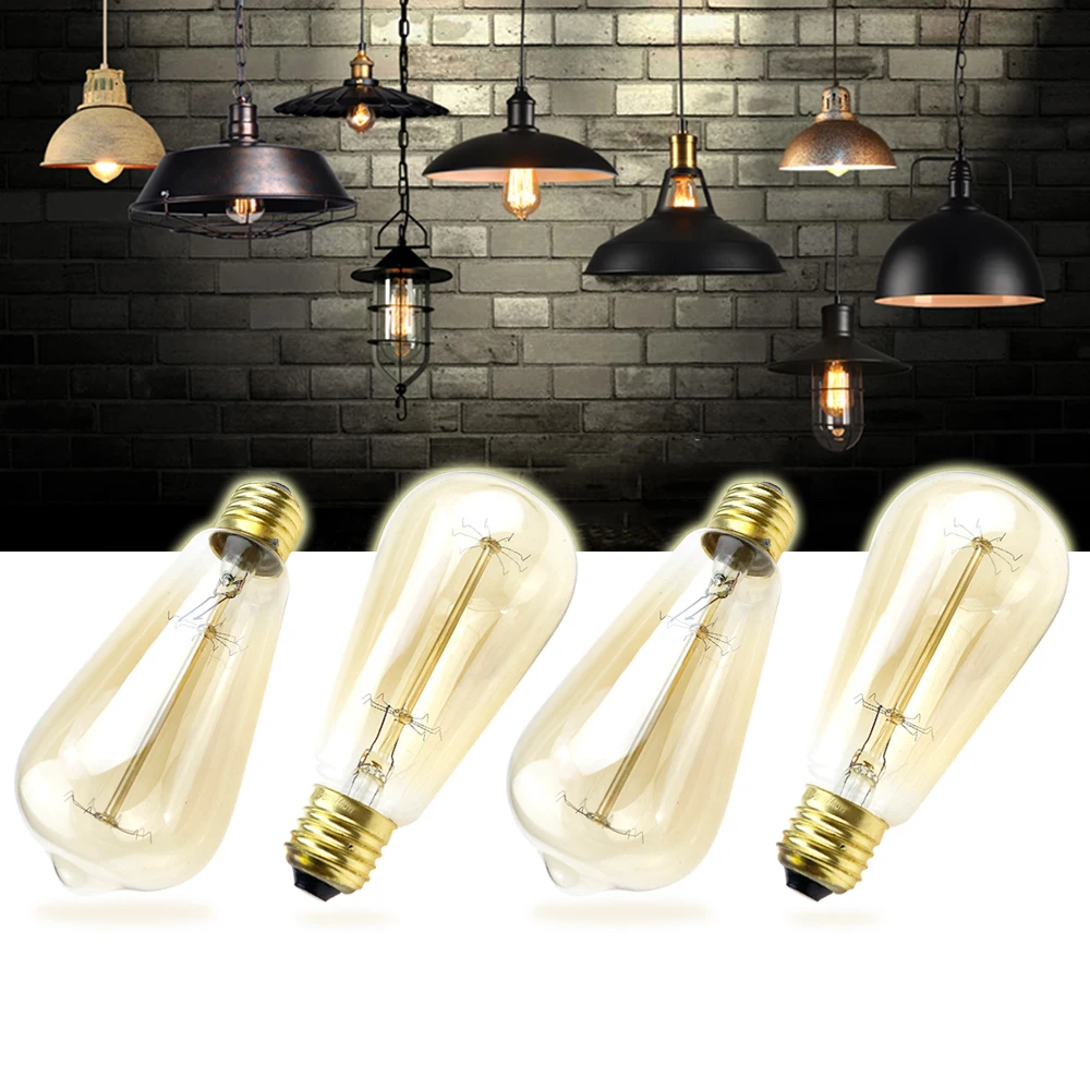 4pcs/Lot Retro Edison Bulbs E27 AC220V Lightbulb Incandescent Bulbs 40W ST64 for Pendant Lamp lighting Chandelier Replace JQ
4pcs/Lot Retro Edison Bulbs E27 AC220V Lightbulb Incandescent Bulbs 40W ST64 for Pendant Lamp lighting Chandelier Replace JQ