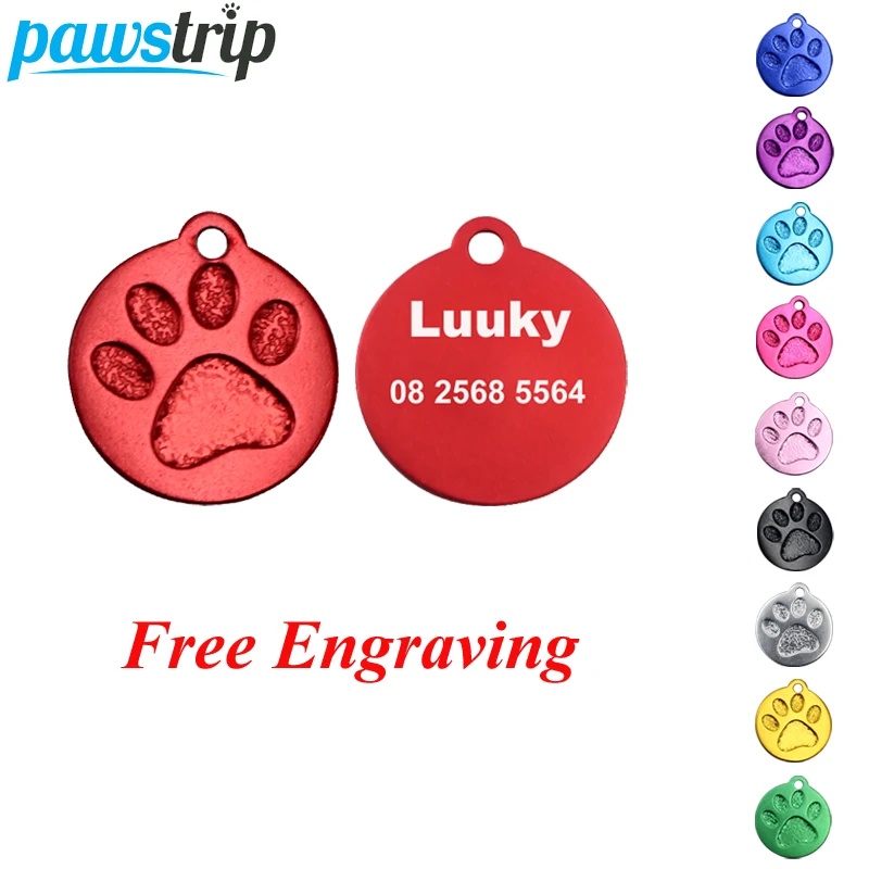 pawstrip 2pcs/lot Engraved Dog Tags Pet Collar For Dog Cats Customized Dog ID Tag Round Paw Personalized Cat Tag Collars 23*26mm
pawstrip 2pcs/lot Engraved Dog Tags Pet Collar For Dog Cats Customized Dog ID Tag Round Paw Personalized Cat Tag Collars 23*26mm