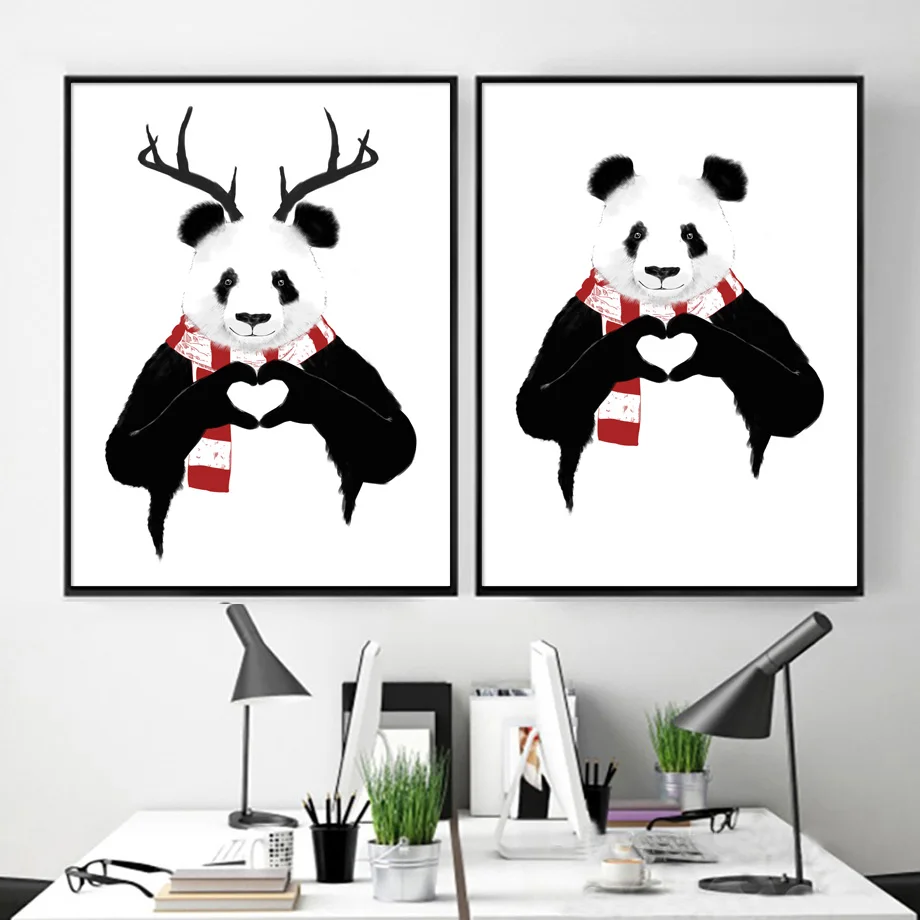 Illustration Panda Hand Heart Antler Wall Art Canvas Painting Nordic Posters And Prints Wall Pictures For Living Room Home Decor
Illustration Panda Hand Heart Antler Wall Art Canvas Painting Nordic Posters And Prints Wall Pictures For Living Room Home Decor