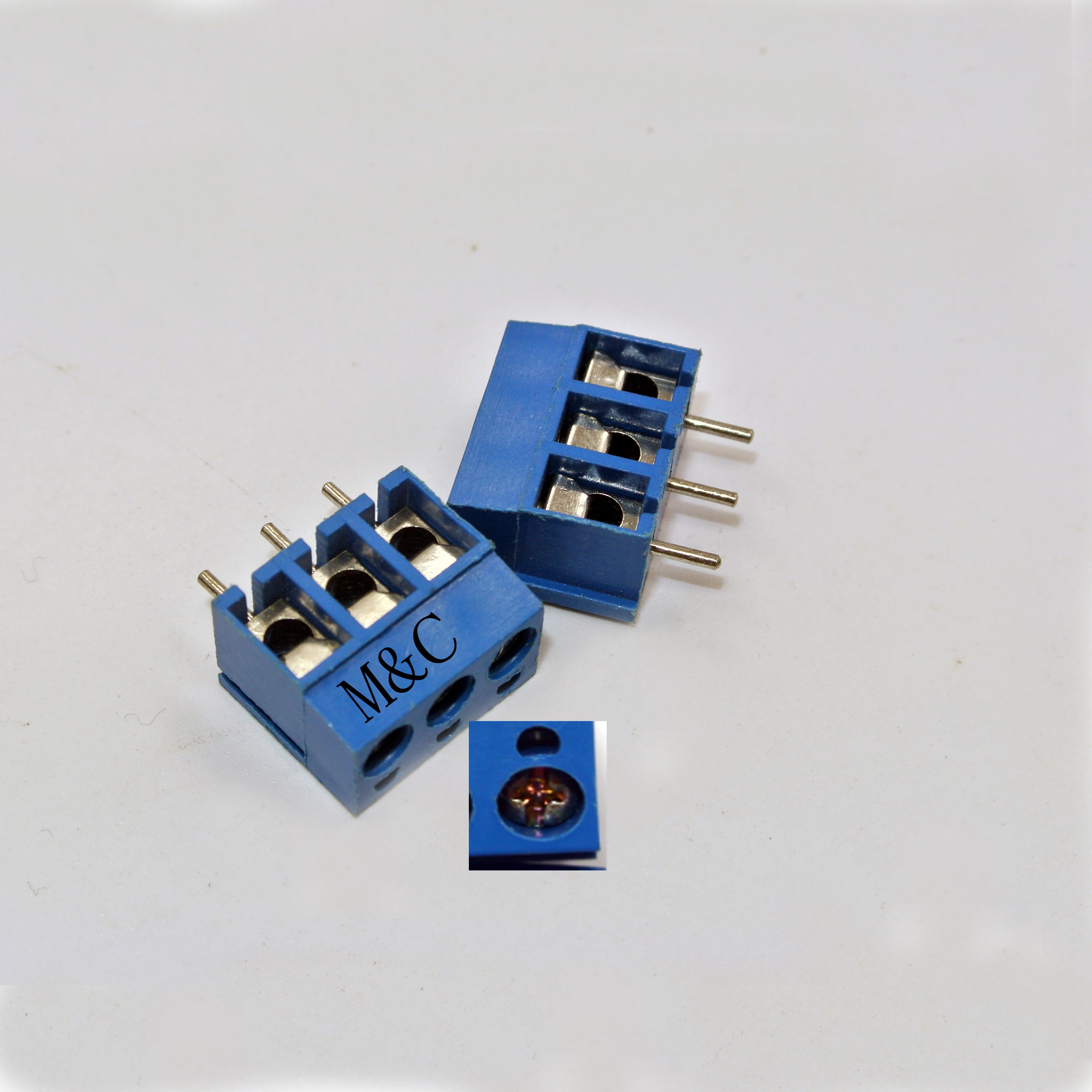 500 шт. 3 контактный винт синий Phillips PCB Клеммная колодка коннектор 5 мм Шаг|pcb terminal