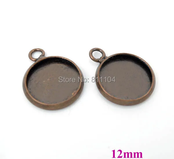 12mm Antique Copper Plated Blank Bases Cabochon Settings Circle Round Bezel w/ a loop Pendant Blank Findings Bulk Wholesale
12mm Antique Copper Plated Blank Bases Cabochon Settings Circle Round Bezel w/ a loop Pendant Blank Findings Bulk Wholesale