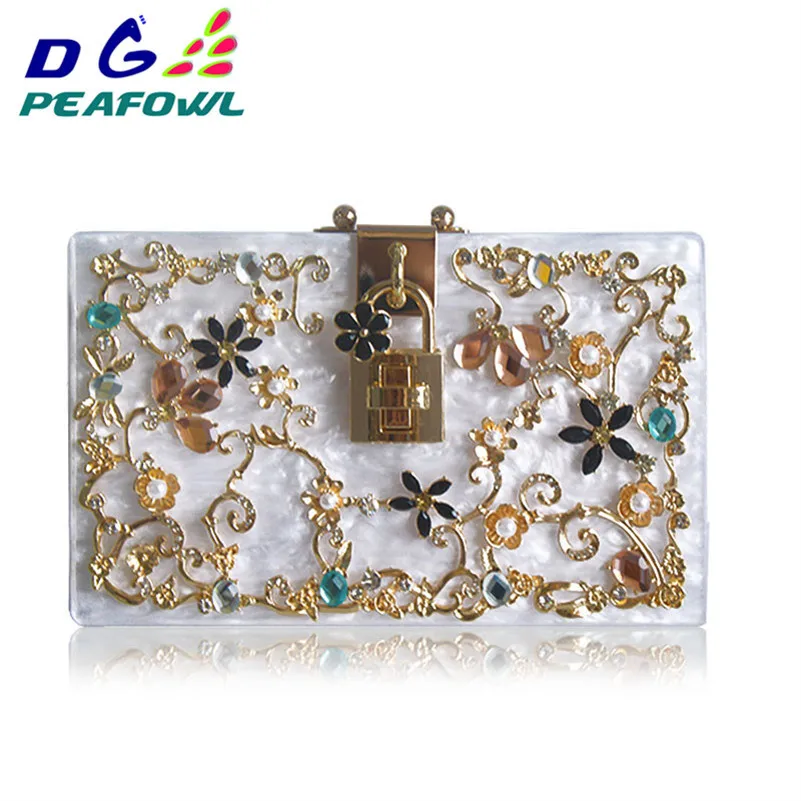 Fashion Prom evening bag diamond flower Clutch Bag hollow relief Acrylic luxury handbag banquet party purse women's Shoulder bag
Fashion Prom evening bag diamond flower Clutch Bag hollow relief Acrylic luxury handbag banquet party purse women's Shoulder bag
