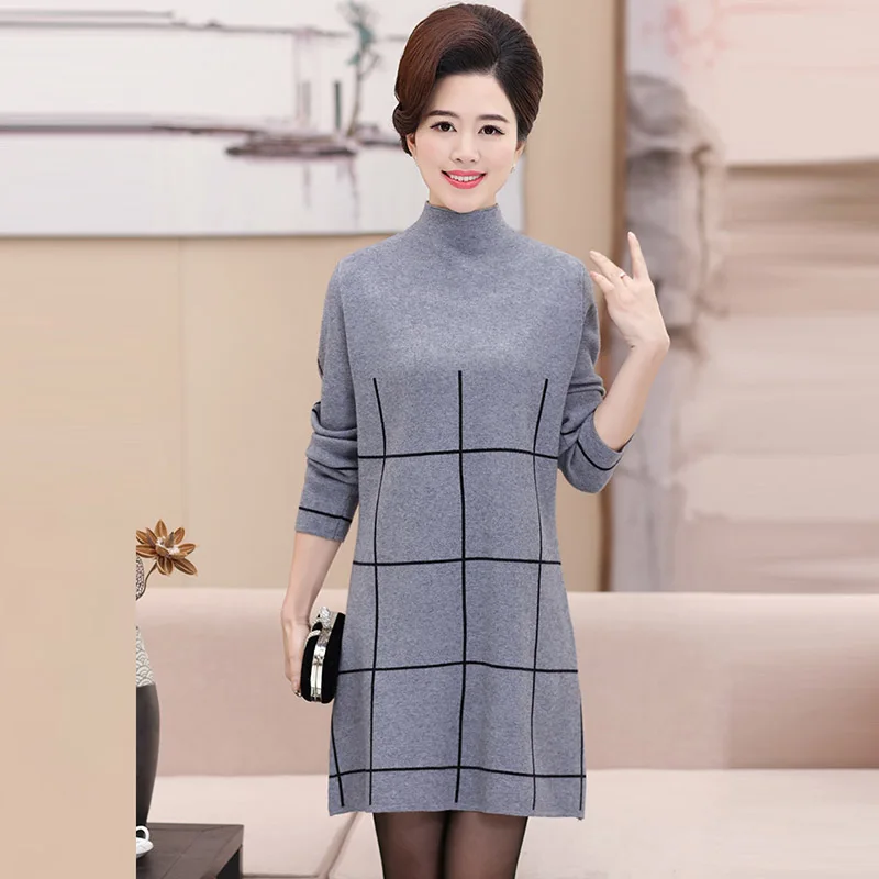 Plus Size Middle-aged Women Sweaters Long Turtleneck Thick Knitted Sweaters Autumn Winter Female Loose Pullovers Sweater FP1268
Plus Size Middle-aged Women Sweaters Long Turtleneck Thick Knitted Sweaters Autumn Winter Female Loose Pullovers Sweater FP1268