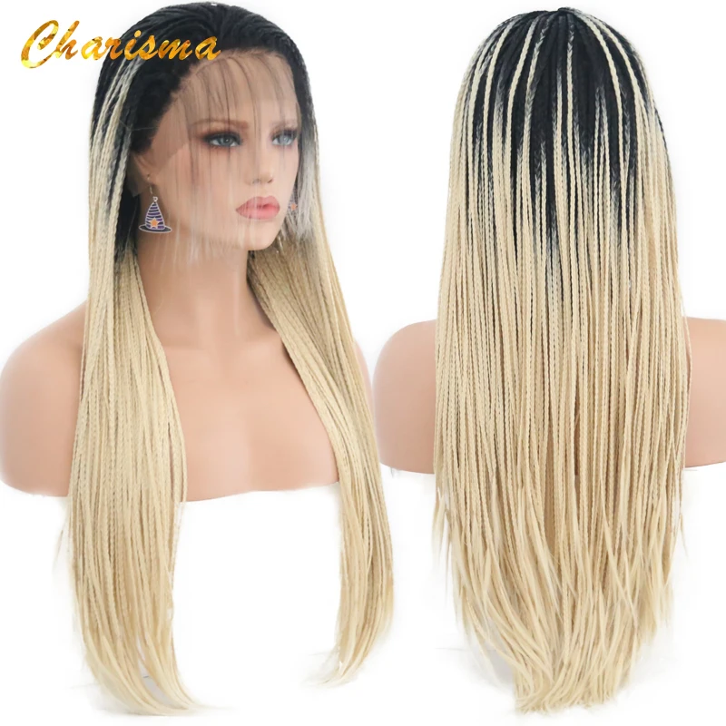 Charisma Ombre Blonde Wigs High Temperature Fiber Hair Long Box Braids Braided Wig Synthetic Lace Front Wig for Black Women
Charisma Ombre Blonde Wigs High Temperature Fiber Hair Long Box Braids Braided Wig Synthetic Lace Front Wig for Black Women