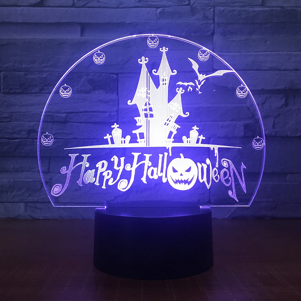 Happy Halloweens Gift 7 Colors USB Visual Castle Bats Nightlight Desk Lamp 3D Led Home Decor Holiday Decor Light Fixtures
Happy Halloweens Gift 7 Colors USB Visual Castle Bats Nightlight Desk Lamp 3D Led Home Decor Holiday Decor Light Fixtures