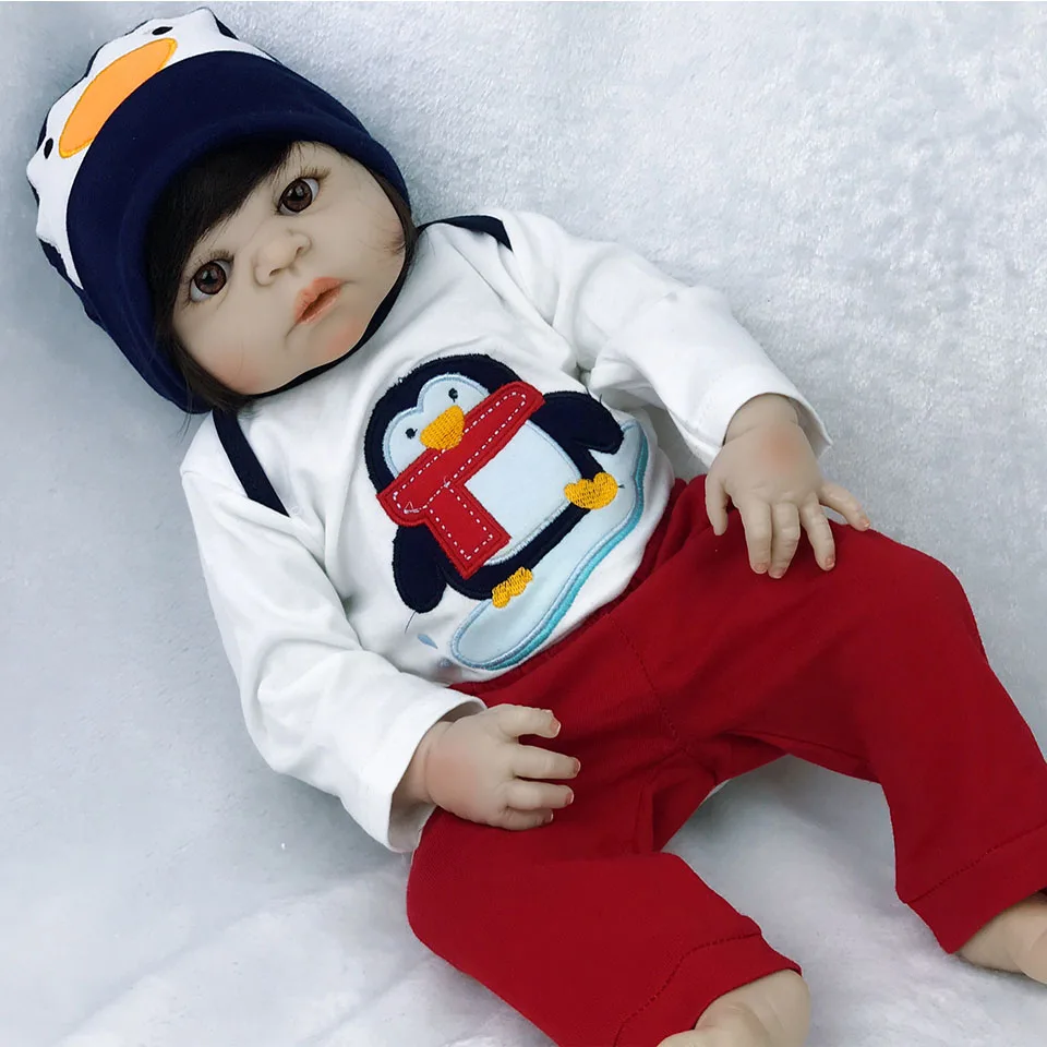 

57 см Силиконовая виниловая Кукла Reborn для маленьких мальчиков, игрушки 23 дюйма, кукла Bebe для малышей, подарок на день рождения, подарок для девочек, игровой домик Boneca