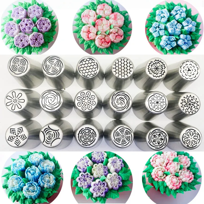 18PCS Flower Cake Pastry Nozzles Icing Piping Tips Sets Stainless Steel Cream Nozzle Bakeware Cupcake Cake Decorating Cake Mold
18PCS Flower Cake Pastry Nozzles Icing Piping Tips Sets Stainless Steel Cream Nozzle Bakeware Cupcake Cake Decorating Cake Mold