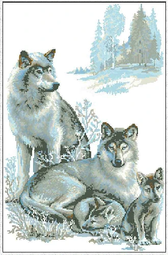 Top Quality popular 100% precision print on fabric cross stitch kit Wolf Family, wolf parent and baby, wolves
Top Quality popular 100% precision print on fabric cross stitch kit Wolf Family, wolf parent and baby, wolves