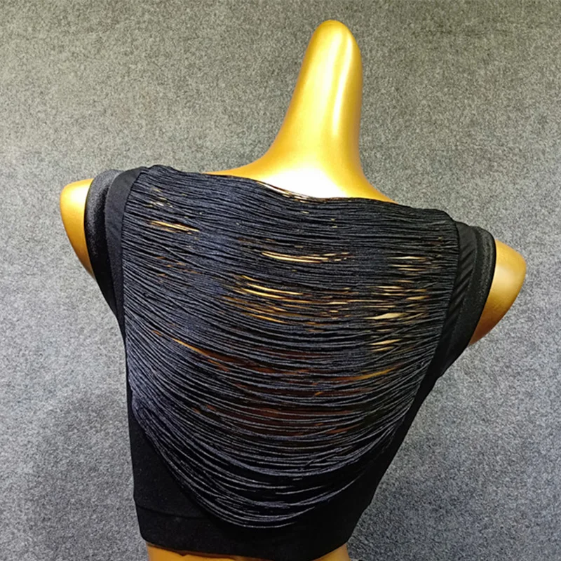 Latin Dance Top Adults Black Tassel Shirts Ladies Practice Performance Competition Clothing Stage Wear Women Rumba Tops DN3396
Latin Dance Top Adults Black Tassel Shirts Ladies Practice Performance Competition Clothing Stage Wear Women Rumba Tops DN3396