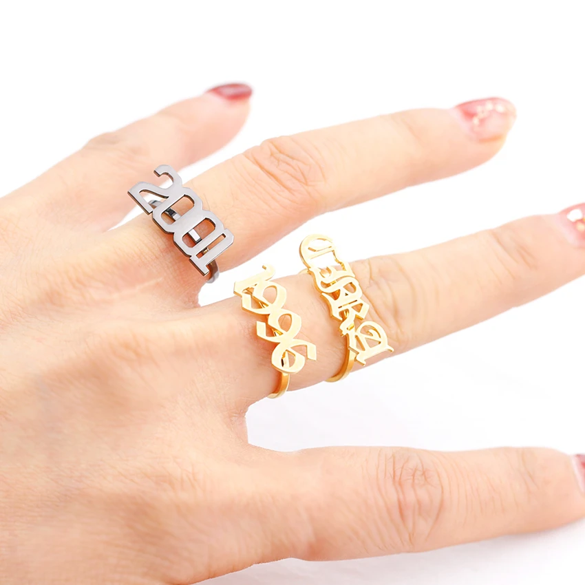 Stainless Steel Personalized Name Rings For Women Men Custom Old English Number Year Birthday Ring Handmade Jewelry
Stainless Steel Personalized Name Rings For Women Men Custom Old English Number Year Birthday Ring Handmade Jewelry
