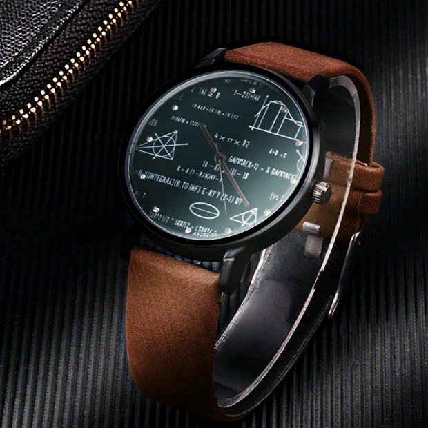 Miler Mens watch leather quartz Mathe matical formula prints fashion wrist watch men causal relogio masculino erkek kol saati
Miler Mens watch leather quartz Mathe matical formula prints fashion wrist watch men causal relogio masculino erkek kol saati