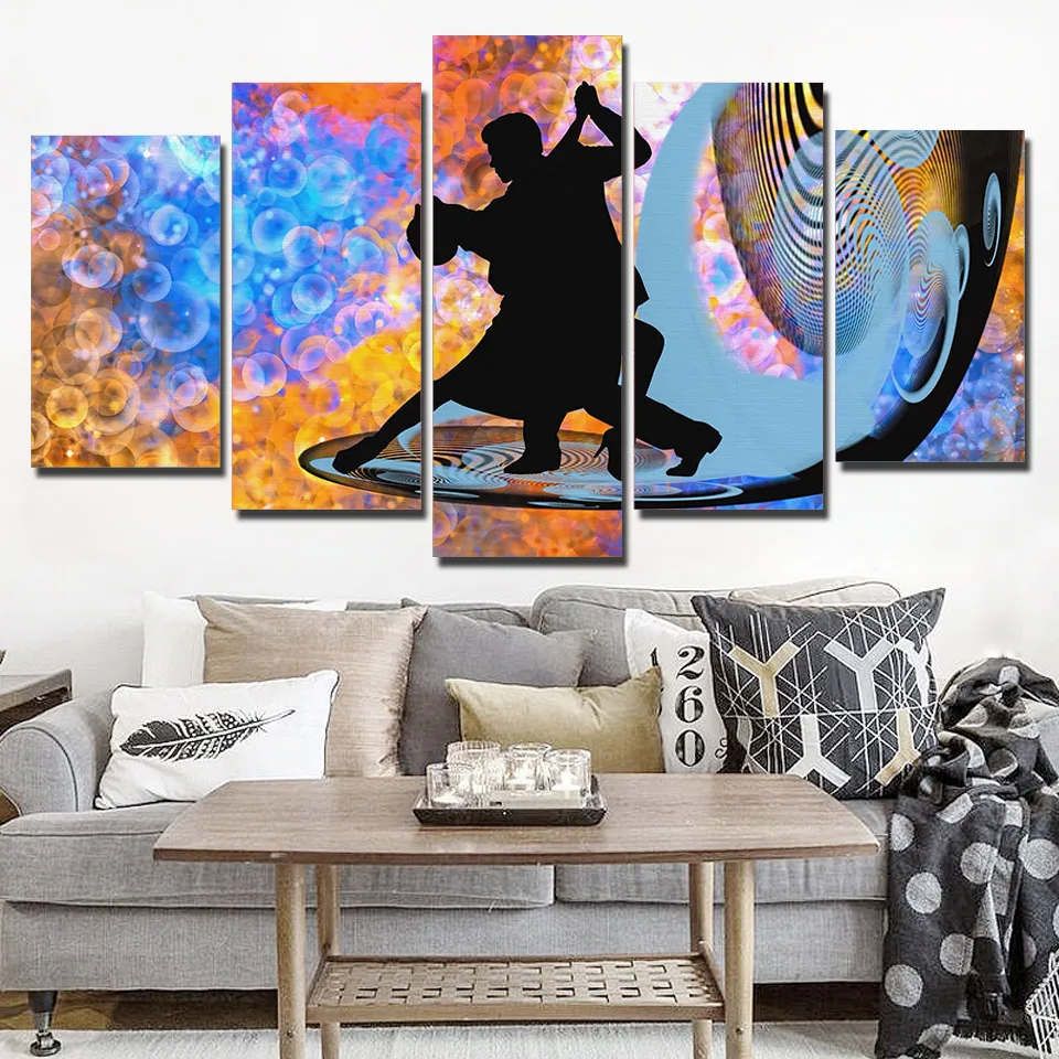 Wall Art Canvas HD Prints 5 Piece/Pcs Fantastic Tango Dance Modern Modular Painting Decor Picture Cheap Framework Poster | Дом и сад