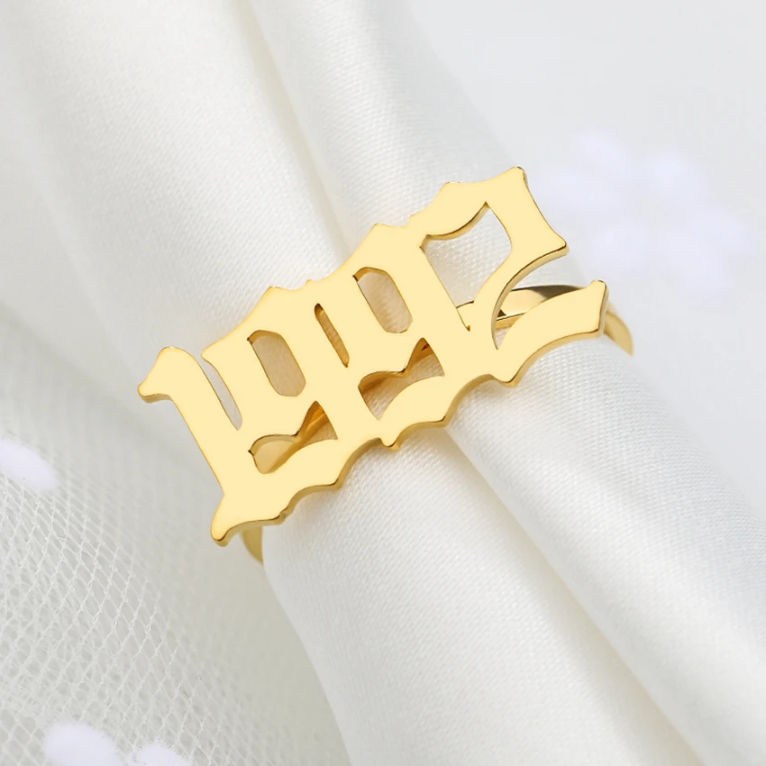 Handmade Old English Number Ring 1997 Personalized Birth Date Special Year Digital Rings For Women Men Stainless Steel Jewelry
Handmade Old English Number Ring 1997 Personalized Birth Date Special Year Digital Rings For Women Men Stainless Steel Jewelry