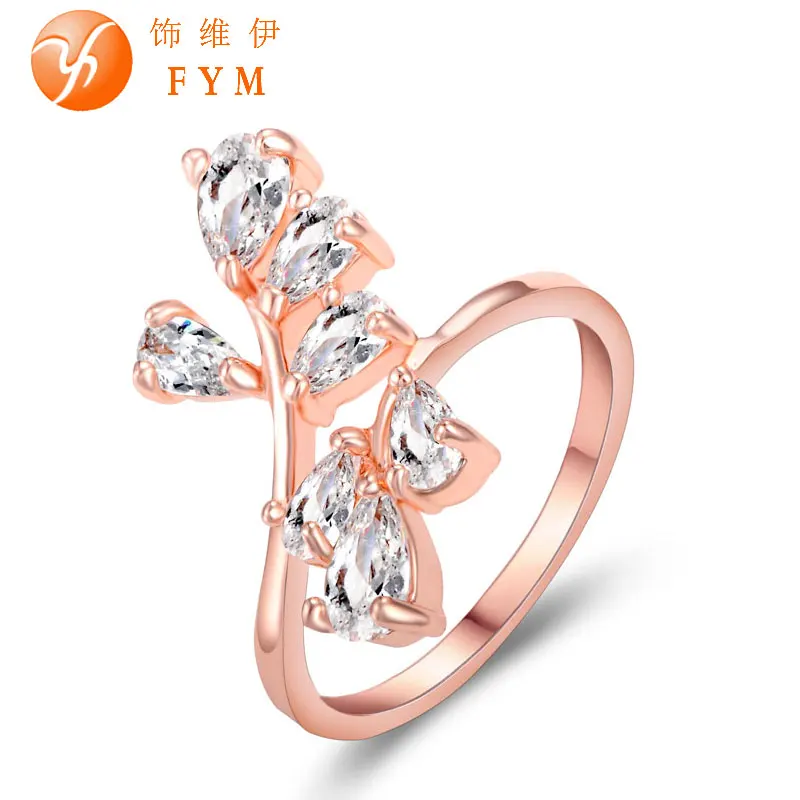 New Luxury Plant Ring Rose Gold Color Zircon Crystal Fashion Women Cocktail Finger Rings for Party Gift Wedding Girls
New Luxury Plant Ring Rose Gold Color Zircon Crystal Fashion Women Cocktail Finger Rings for Party Gift Wedding Girls