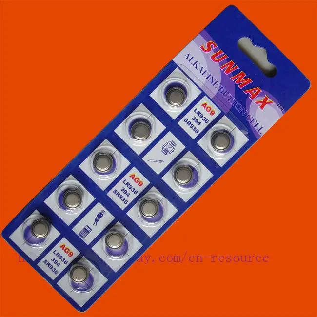 Щелочные батареи SUNMAX 10 шт. AG9 LR936 394 SR936SW|394 sr936sw|battery sr936sw394 battery |